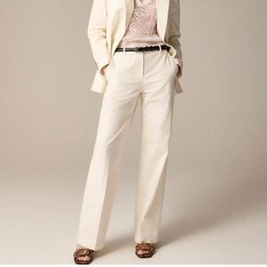 J. Crew Full-length wide-leg trouser in cotton blend‎ in Ivory size 2 NWT CC447